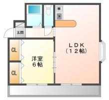 庄町 マンション 1LDK間取り図