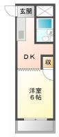 通町 マンション 1DK間取り図