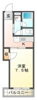 南佐古八番町 マンション 1K間取り図