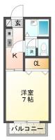 昭和町1丁目 アパート 1K間取り図