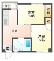 城南町 マンション 2DK間取り図
