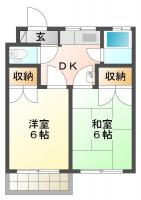 南島田町 アパート 2DK間取り図