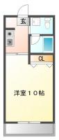 大原町池ノ内 アパート 1K間取り図