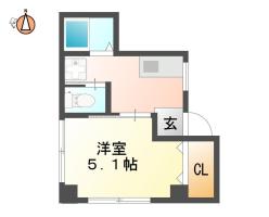 住吉 マンション 1K間取り図