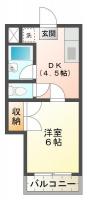 昭和町 マンション 1DK間取り図
