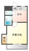 北田宮 マンション 1DK間取り図
