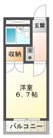 佐古一番町 マンション 1K間取り図