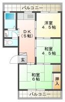 中島田町 マンション 3DK間取り図