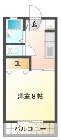 南昭和 アパート 1K間取り図