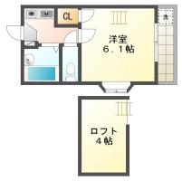下助任町 アパート 1K間取り図