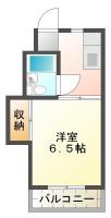 東吉野 マンション 1K間取り図
