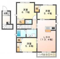 シャーメゾンサンフローリッシュ+plus 201間取り図