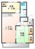 春日 アパート 2LDK間取り図