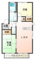 春日 アパート 2LDK間取り図