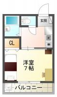 住吉 アパート 1K間取り図