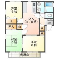 フォブールタウン南田宮 B棟 101間取り図