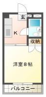 庄町 マンション 1K間取り図