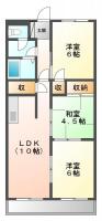 南佐古六番町 マンション 3LDK間取り図