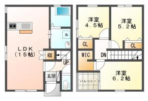 春日 一戸建て 3LDK間取り図