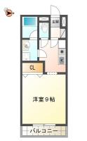 南二軒屋町 マンション 1K間取り図