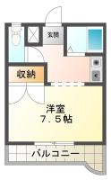 南庄町 マンション 1K間取り図