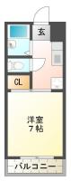 中常三島町 マンション 1K間取り図