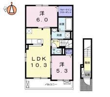 パーク アクシスEAST D 201間取り図