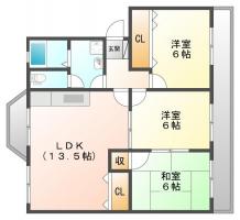 南二軒屋町 マンション 3LDK間取り図