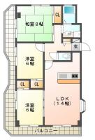 南田宮 マンション 3LDK間取り図
