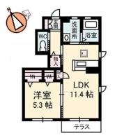 シャーメゾン城西B 101間取り図