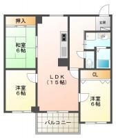 沖浜東 マンション 3LDK間取り図