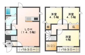 末広 一戸建て 3LDK間取り図