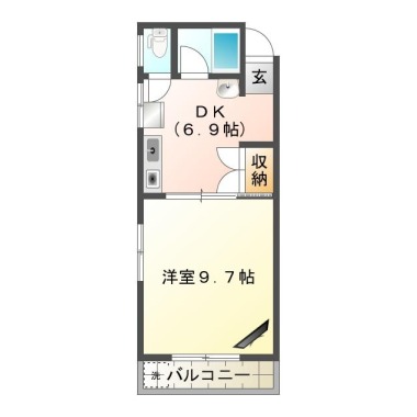 中前川町 アパート 1DK 201の間取り図