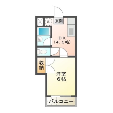 昭和町 マンション 1DK 201の間取り図