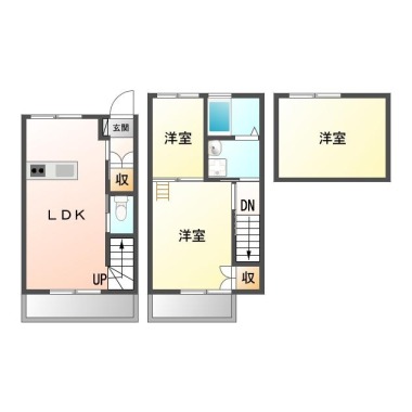 北田宮 アパート 2SLDK 101の間取り図