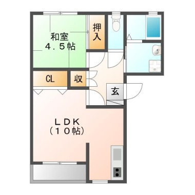 中島田町 アパート 1LDK 207の間取り図