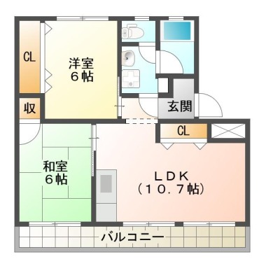 南昭和町 マンション 2LDK 208の間取り図