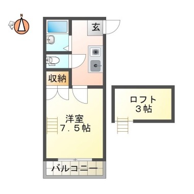 北島田町 アパート 1K 205の間取り図