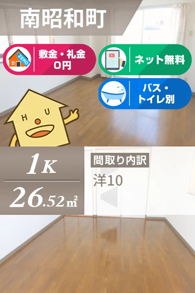南昭和町 マンション 1K 202のお部屋の特徴
