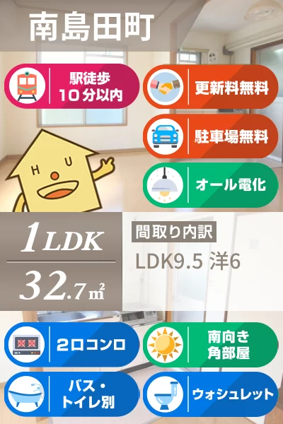南島田町 マンション 1LDK 7のお部屋の特徴
