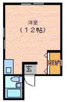 福島 アパート 1R 201間取り図
