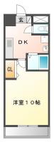 山城西 マンション 1K 1-G間取り図