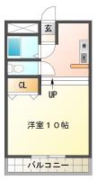南田宮 マンション 1R 203間取り図