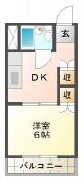 佐古二番町 マンション 1DK 30C間取り図