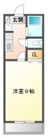吉野本町 マンション 1K 201間取り図