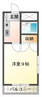 蔵本元町 マンション 1K 403間取り図