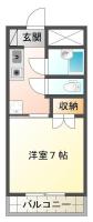 蔵本元町 マンション 1K 602間取り図