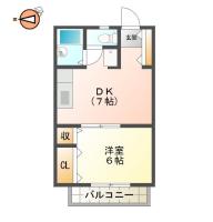 北島田町 アパート 1DK A106間取り図