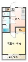 中常三島町 マンション 1DK 103間取り図