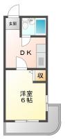 出来島本町 マンション 1K 411間取り図